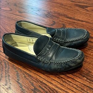 Boys Primigi Leather Loafers Navy Blue Size 32